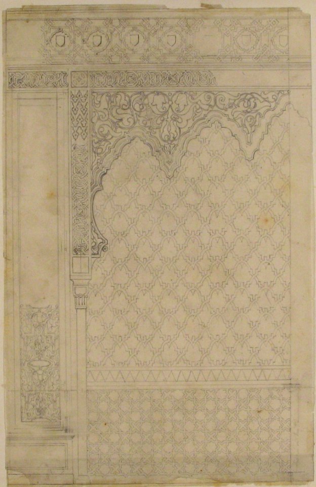 Design for the decoration of a wall in Islamic motifs MET 67.827.193