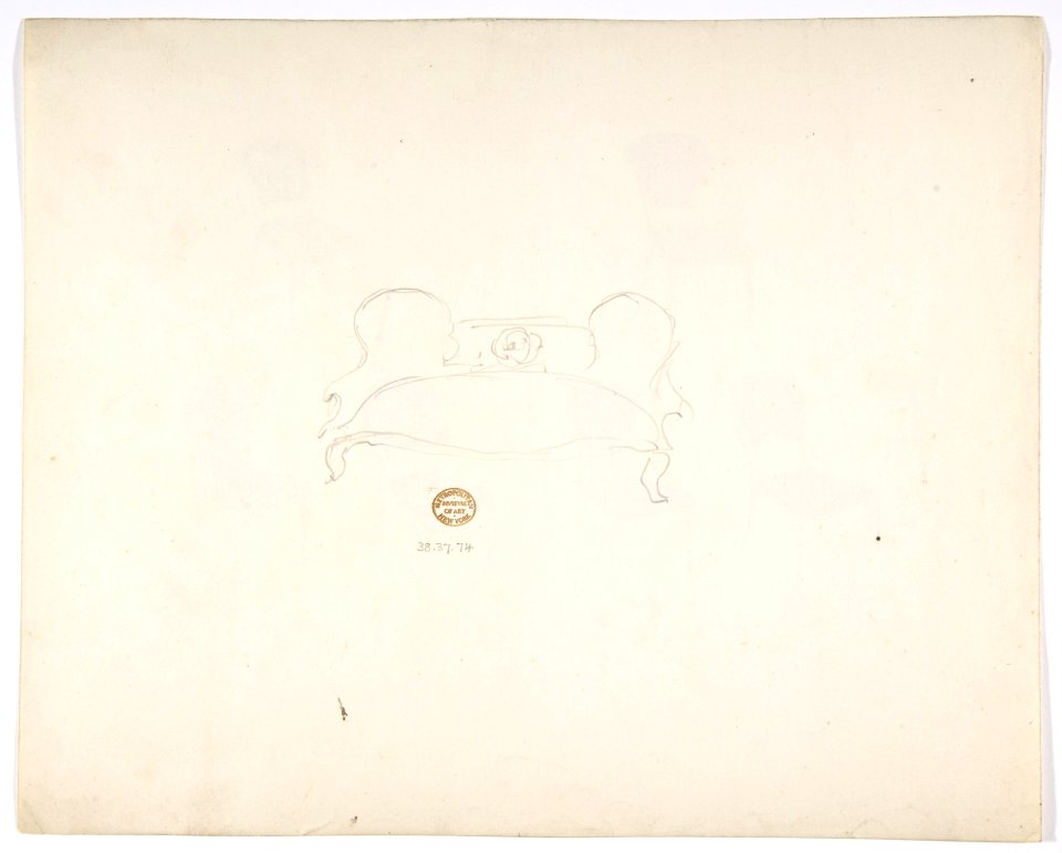 Design for Six Chairs with Scarlet Upholstery (verso- Sketch for Sofa) MET DP807167