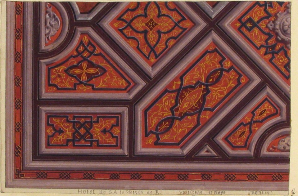 Design for the Decoration of the Ceiling in the Vestibule (Ier étage), Hôtel de S. A. le Prince de P... -Pless?-, Berlin MET 67.827.155