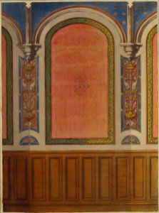 Design for the decoration of wall with wood panels and arched bays MET 67.827.201