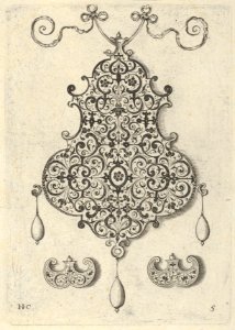 Design for the Verso of a Pendant with an Oval Motif Between Strapwork MET DP837412