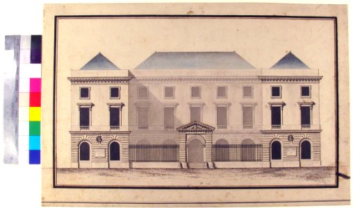 Design for the Collège de France, Paris- Elevation of Court Front Showing Entrance Screen MET 1970.736.1