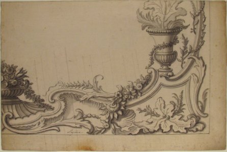Design for the Corner of a Decoration (recto); Sketch of Monumental Building with Four Temple-Front Entrances (verso) MET 1985.1116.2