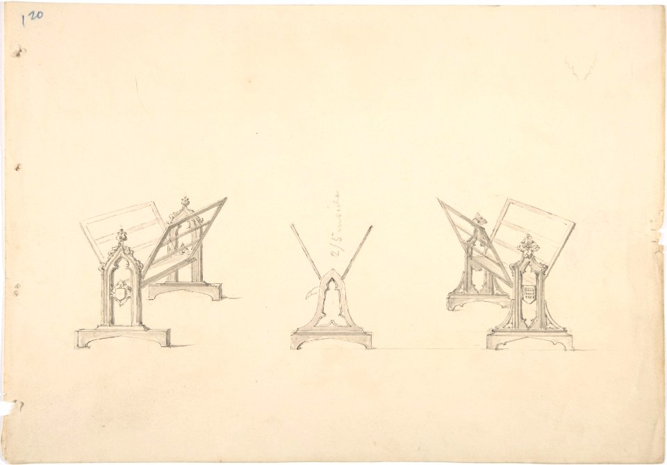 Design for Three Gothic Style Book Stands MET DP807263