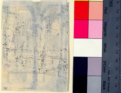 Design for Stage Set with a Circular Arcade (recto); Sketch for Stage Set with Circular Arcade (verso) MET 1974.606.4 VERSO
