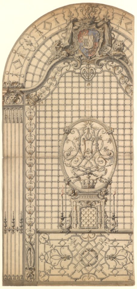 Design for the Wrought-Iron Entrance Grille of a Chapel MET DP230610