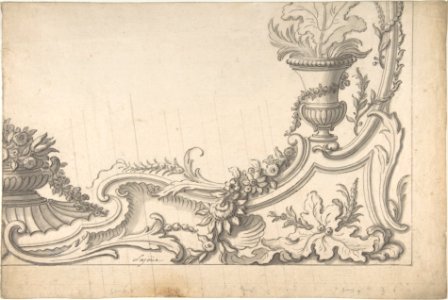 Design for the Corner of a Decoration (recto); Sketch of Monumental Building with Four Temple-Front Entrances (verso) MET DP807106