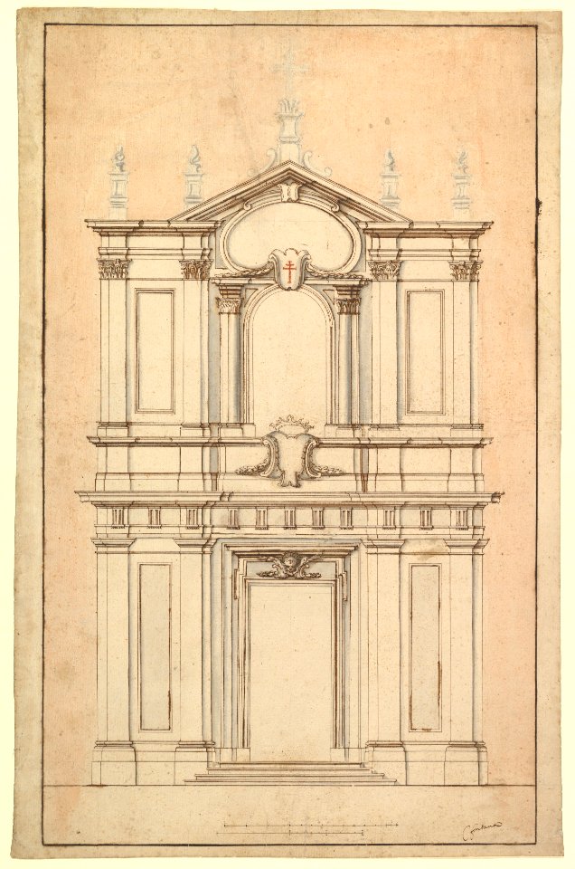 Design for the Façade of Santi Faustino e Giovita, Rome MET DP820303