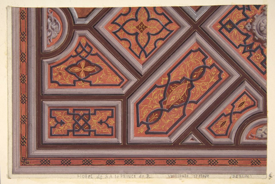 Design for the Decoration of the Ceiling in the Vestibule (Ier étage), Hôtel de S. A. le Prince de P... -Pless?-, Berlin MET DP811119