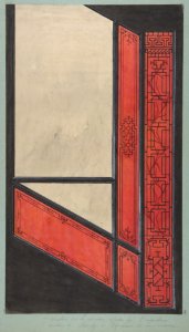 Design for the painted decoration in the Chinese style for the stairway of the house offered by the Empress to the duc de Mouchy on the occasion of his marriage MET DP811328