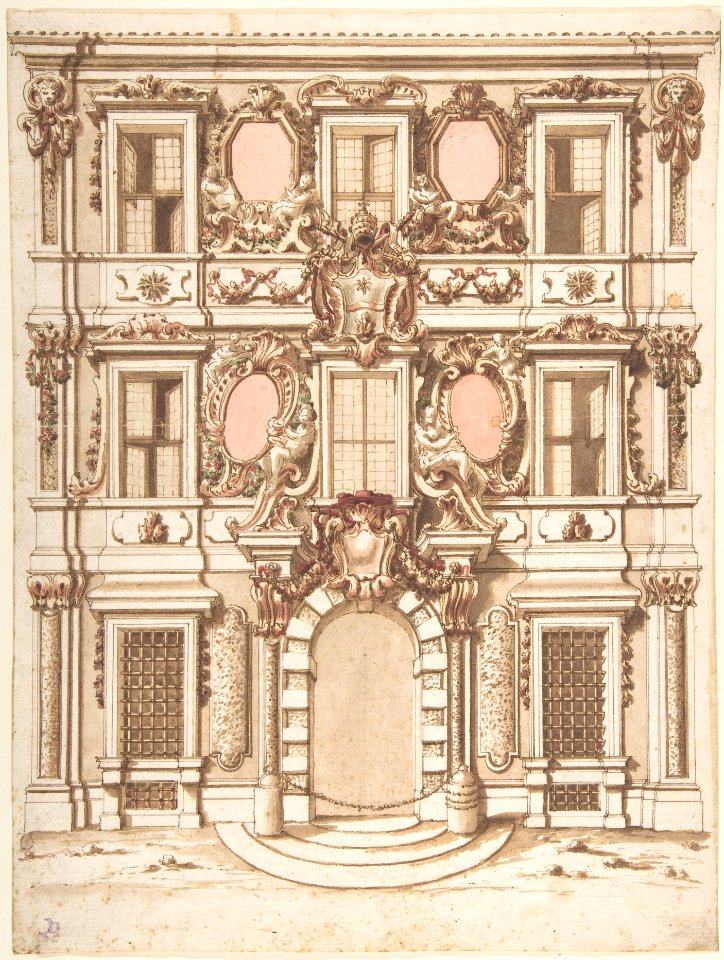 Design for the Facade of a Palace with the Coat of Arms of Pope Clement IX MET DP803206