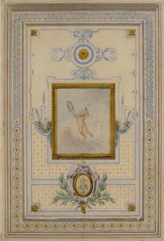 Design for the painted decoration of a ceiling with the monogram- AS MET 67.827.210