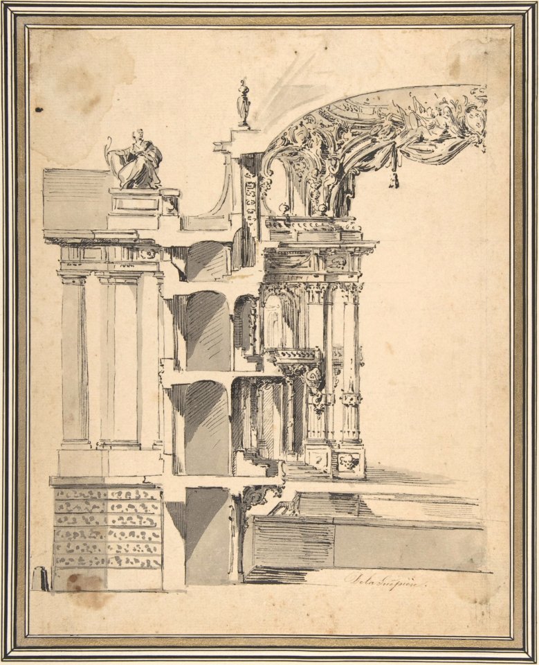 Design for the Proscenium Arch of an Opera house and the Section Adjacent to the Stage MET DP806607