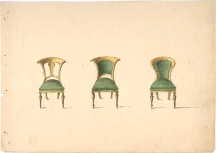 Design for Three Chairs with Green Upholstery MET DP807158