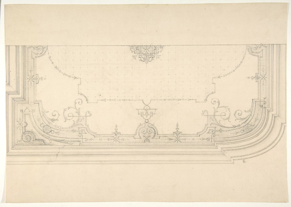 Design for the decoration of a wiling with strapwork and rinceaux MET DP811302