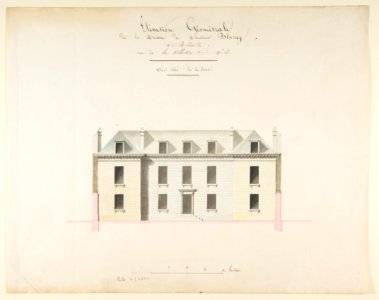 Design for the Exterior Façade of the Country House of Monsieur Blaney, Belleville (recto); Design for façade (verso) MET DP812947