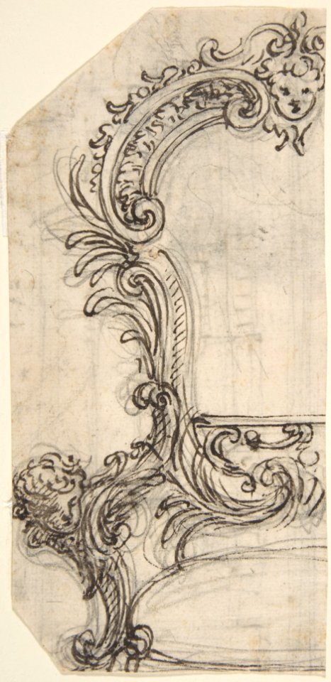 Design for the Frame of a Mirror or Fire Screen (recto); Various Sketches (verso). MET DP809578