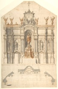 Design for the Elevation and Plan of a Reredos MET DP802150