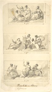 Design for Three Panels for a Library, Giovanni Battista Cipriani, 1745–85