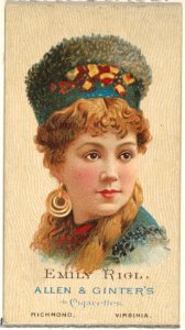 Emily Rigl, from World's Beauties, Series 2 (N27) for Allen & Ginter Cigarettes MET DP838184