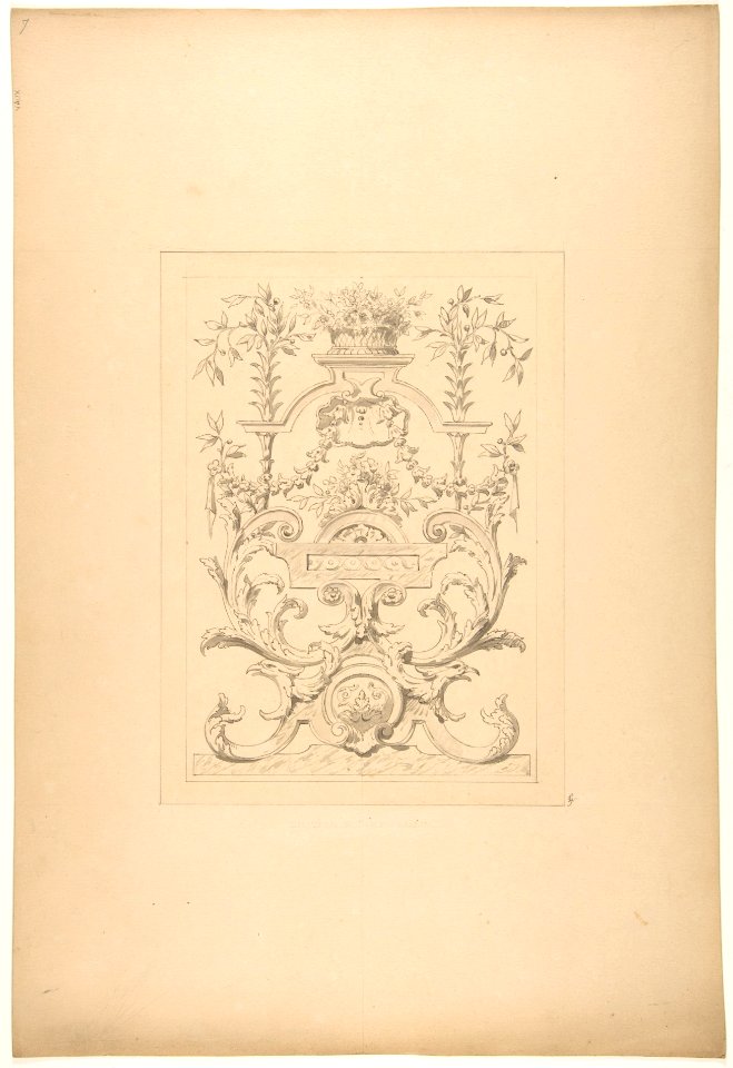 Design for a decorative panel in the Baroque style for the Chateau de Vaux-Praslin MET DP811584