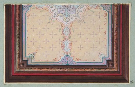 Design for the painted decoration of a ceiling with bursts and filagree MET DP811307