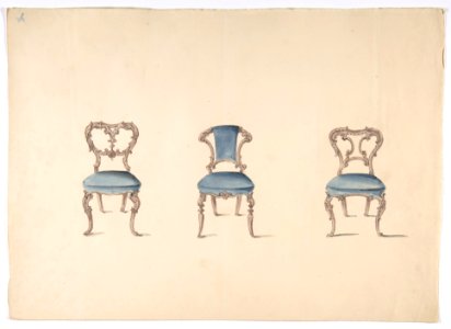 Design for Three Chairs Upholstered in Blue MET DP807174