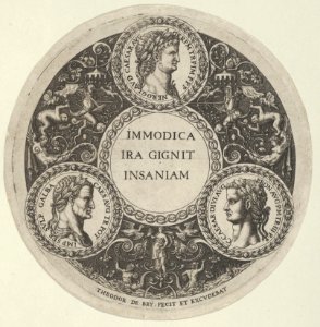 Design for a Dish with Portraits of the Roman Emperors Nero, Galba, and Caligula MET DP837269