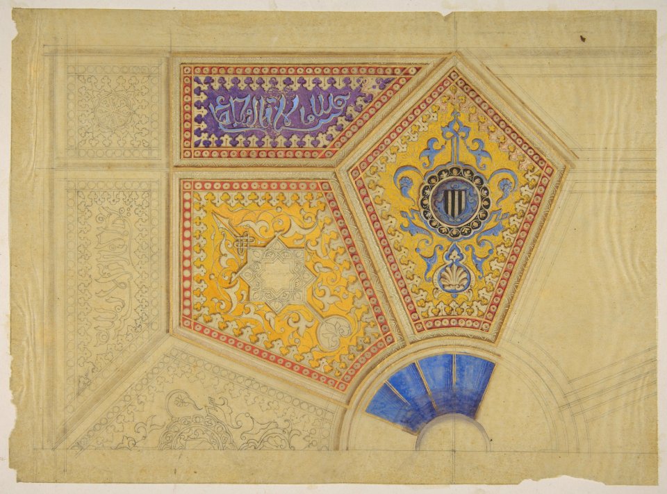 Design for the painted decoration of a coffered ceiling MET DP811222
