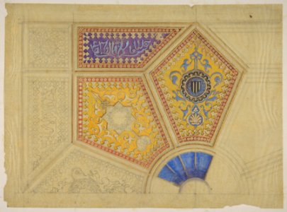 Design for the painted decoration of a coffered ceiling MET DP811222