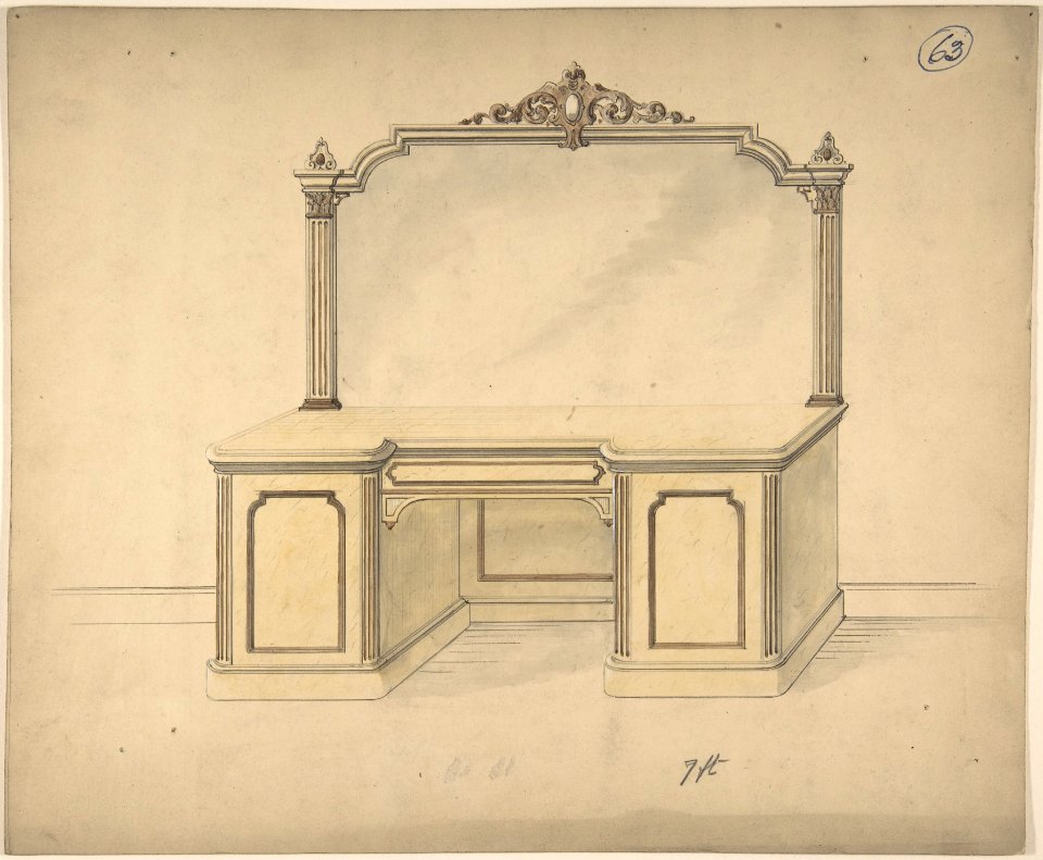 Design for a Desk with Mirror MET DP804471