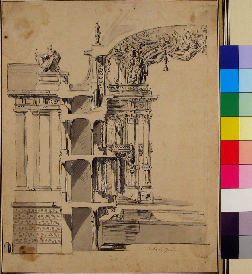 Design for the Proscenium Arch of an Opera house and the Section Adjacent to the Stage MET 1994.476