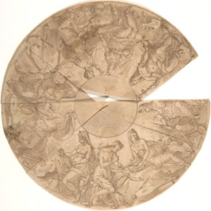 Design for a Circular Border with Nine Female Figures (the Muses?) MET DP801841