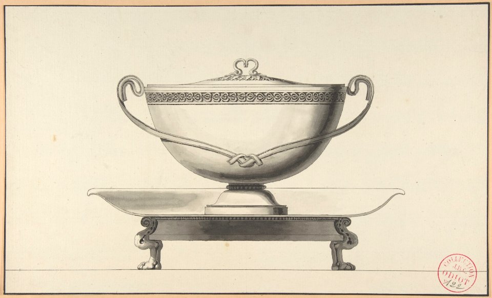 Design for a Covered Bowl with Stand MET DP805015