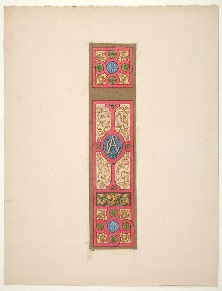 Design for the painted decoration of a wall of ceiling panel monogrammed "CA" MET DP811228
