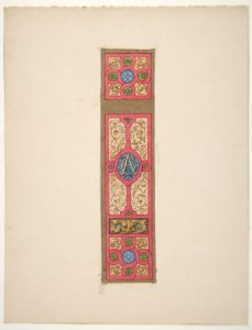 Design for the painted decoration of a wall of ceiling panel monogrammed "CA" MET DP811228