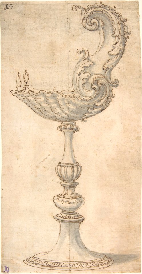 Design for a Cup or Reliquary Composed of a Shell and S-Volute. MET DP809731