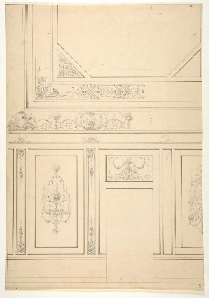 Design for the painted decoration of a rooms walls and ceiling MET DP811431