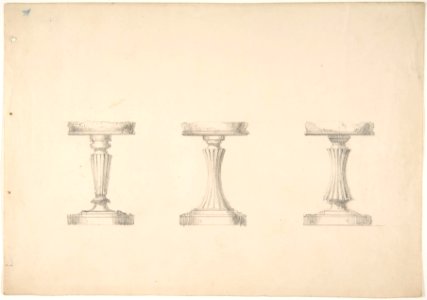 Design for Three Stools with Columnar Supports MET DP807019. Free illustration for personal and commercial use.