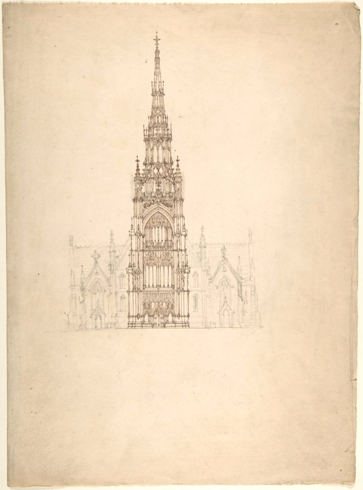 Design for a Church in the Decorated Style, Perspective MET DP806367