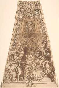 Design for a Dome Compartment with Figures of Charity and Fortitude? MET DP802458