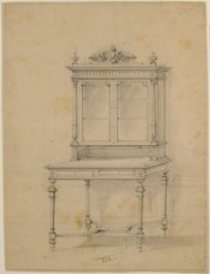 Design for a Desk with Cabinet MET 49.50.135