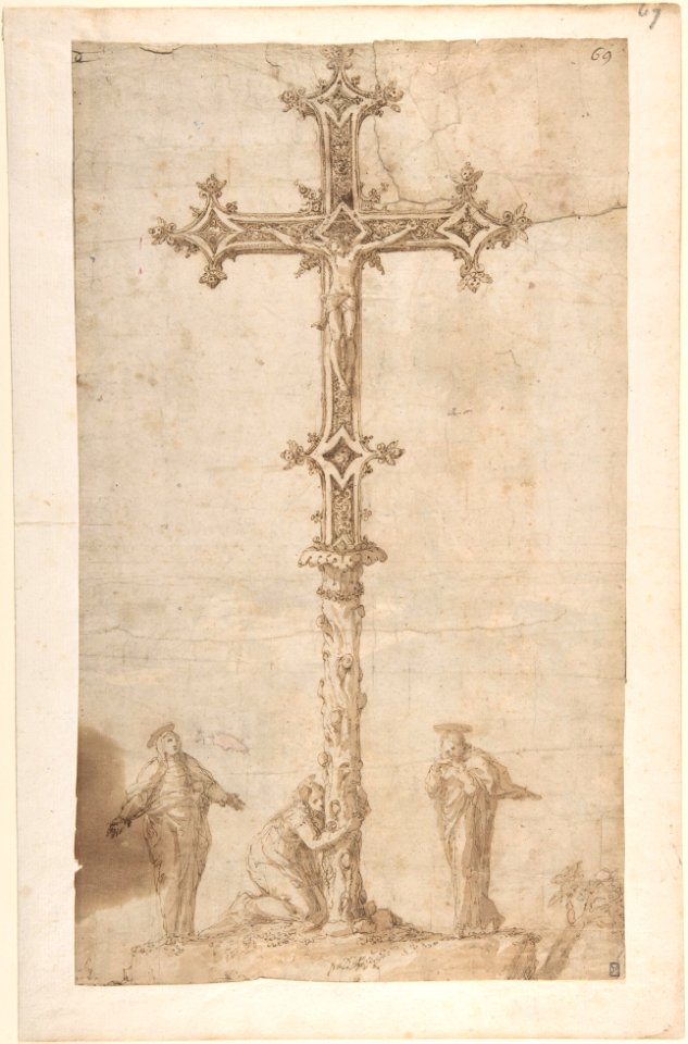 Design for a Crucifix with the Virgin Mary, Saint Mary Magdalen, and Saint John MET DP801504