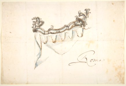 Design for a Crest with Drapery (the Upper Part of a Canopy or Window Treatment) MET DP810902