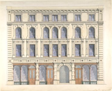Design for a City Building with Three Shops on the Ground Floor MET DP806244