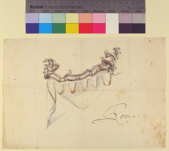 Design for a Crest with Drapery (the Upper Part of a Canopy or Window Treatment) MET 49.63.284