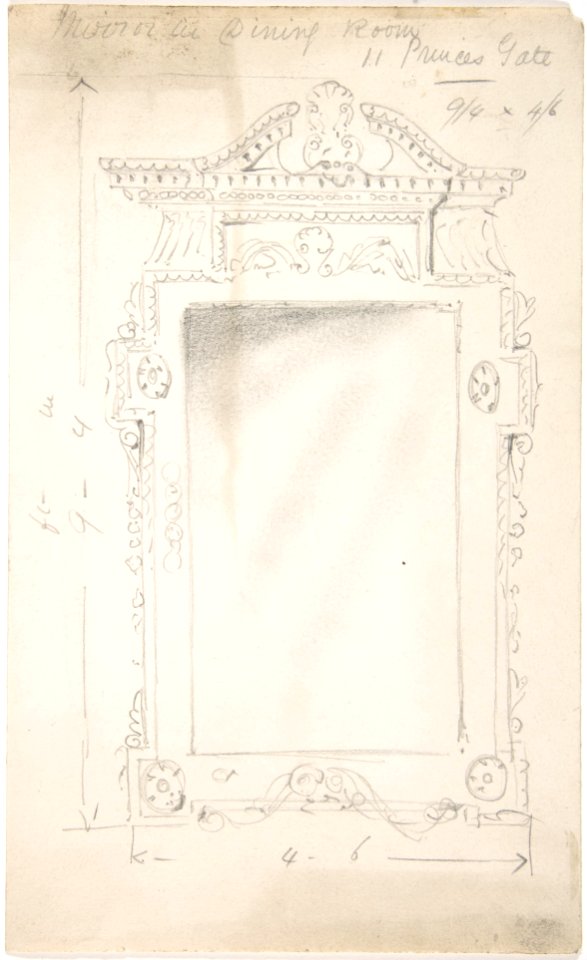 Design for a Dining Room Mirror, for 11 Princes Gate, London MET DP806476