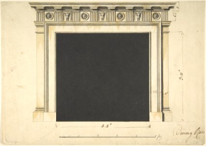 Design for a Chimneypiece with a Classical Cornice, for Ampthill Park, Bedfordshire, Dining Room MET DP800994