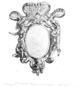 Design for a Coat of Arms Surmounted by a Ring with Allegorical Figures of Justice and Fortitude MET 271677