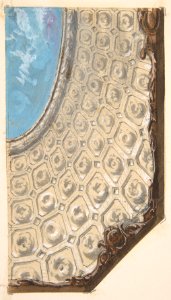 Design for a coffered ceiling with a central oval painted in clouds MET DP811560